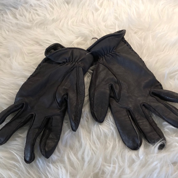 Original UGG brown leather & wool gloves XL - Picture 3 of 6